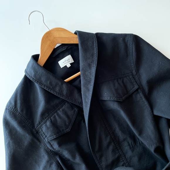 Wilfred Modern Utility Cargo Jacket Large Pockets w/ Adjustable Waist Tie - Picture 5 of 6